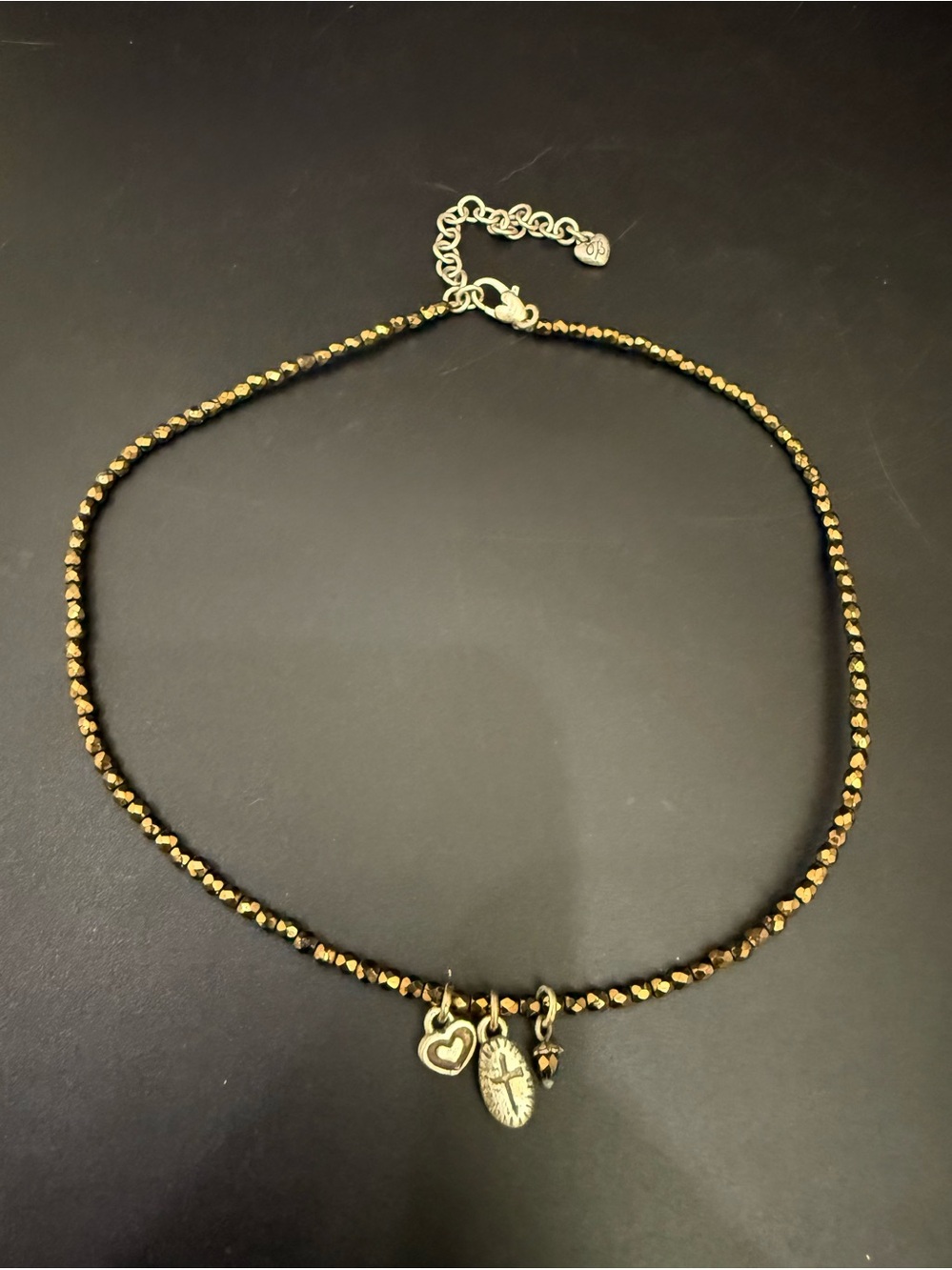 Retired BRIGHTON “Goldie Locks” Bronze Beads Charms Choker Necklace